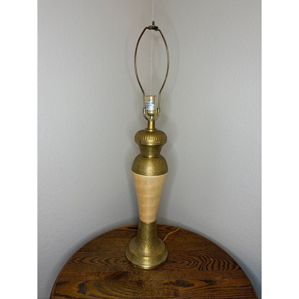 Vintage Brass Peacock Table Lamp